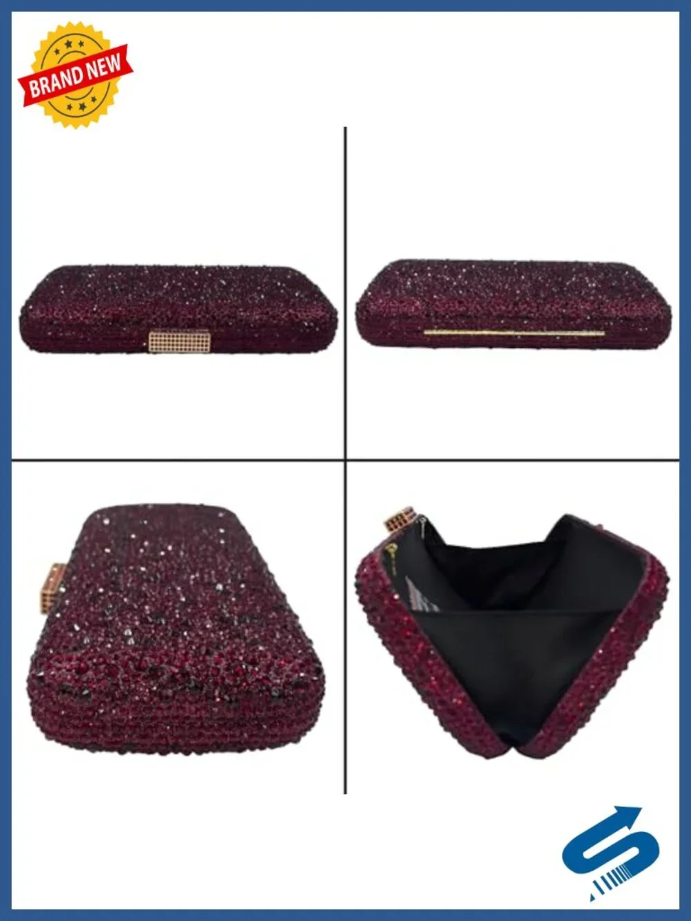 Mini Bling Crystal Clutch Purse for Women, Formal Evening Handbag, Rhinestone